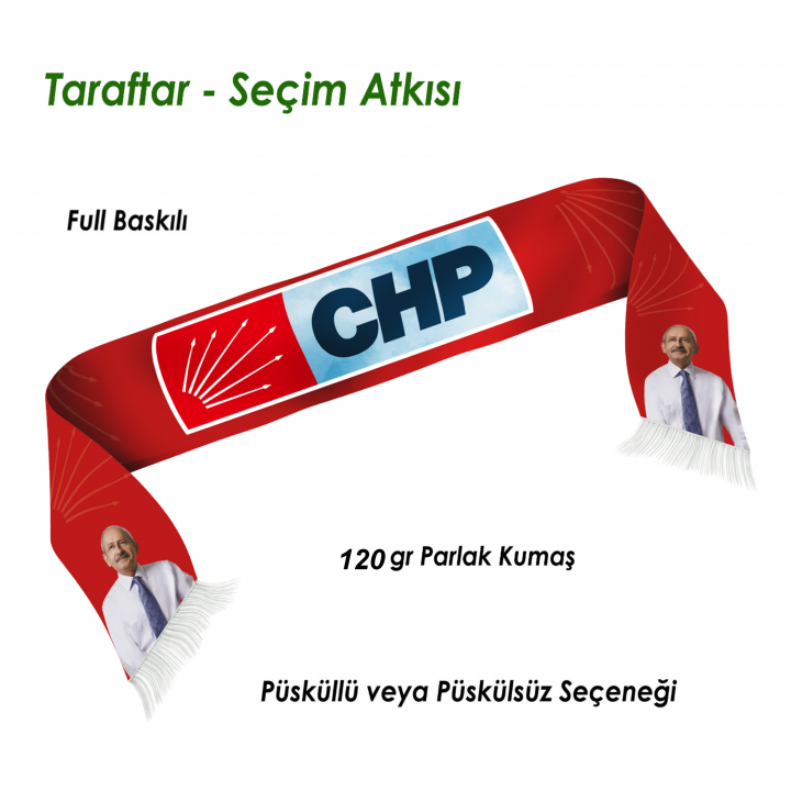 Siyasi Parti Seçim Atkısı Logo Baskılı Taraftar Seçim Atkısı